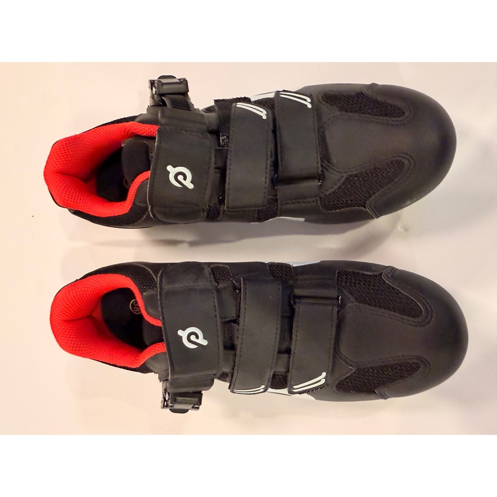 Peloton Cycling Shoes Black Red Indoor Bike Shoes Mens 6 Womens 7.5 EU 38